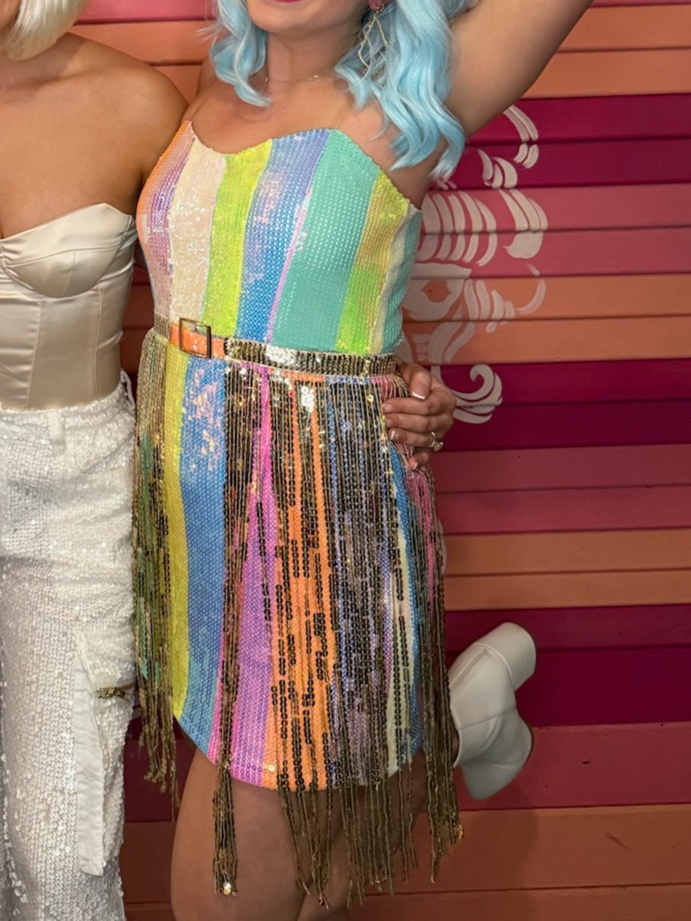 Celebration Sequin Multi-Color Party Dress - Picture 3 of 4